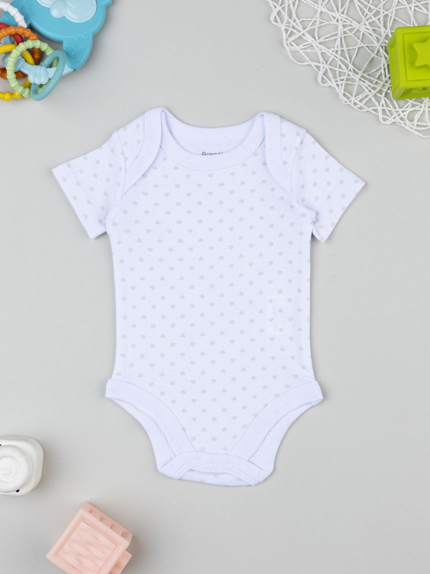 βρεφικό κορμάκι λευκό με καρδούλες για κορίτσι - Prénatal