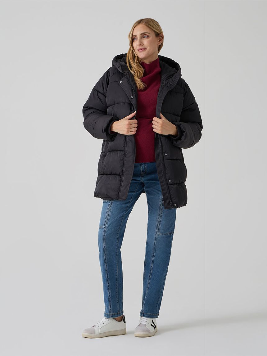 γυναικείο μπουφάν puffer εγκυμοσύνης μαύρο - Prénatal