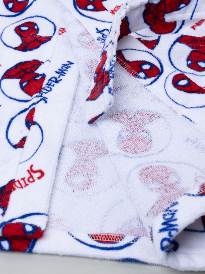 παιδικό μπουρνούζι σενίλ λευκό spiderman για αγόρι - Prénatal