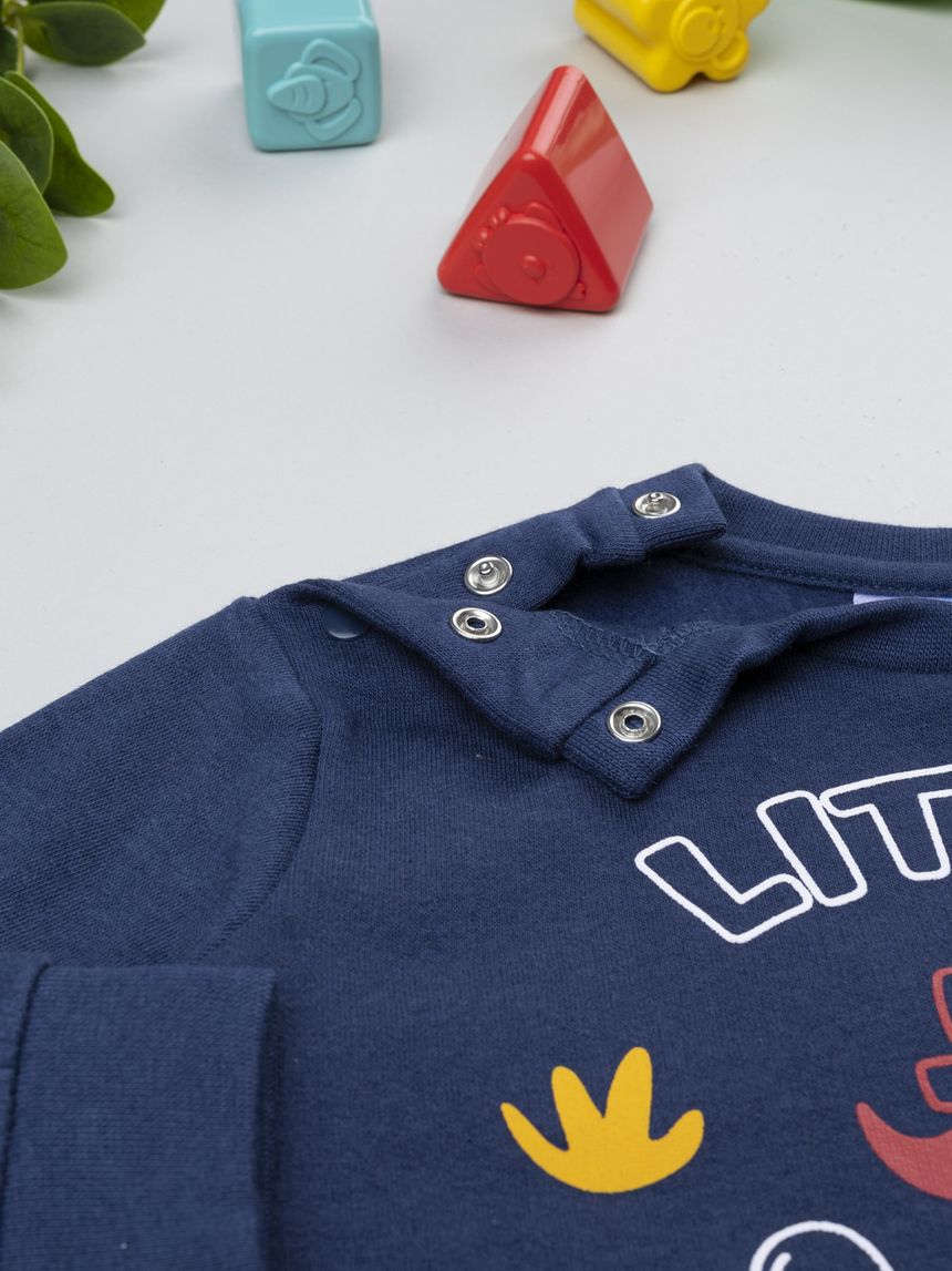 βρεφική πιτζάμα μπλε/κόκκινη little dino για αγόρι - Prénatal