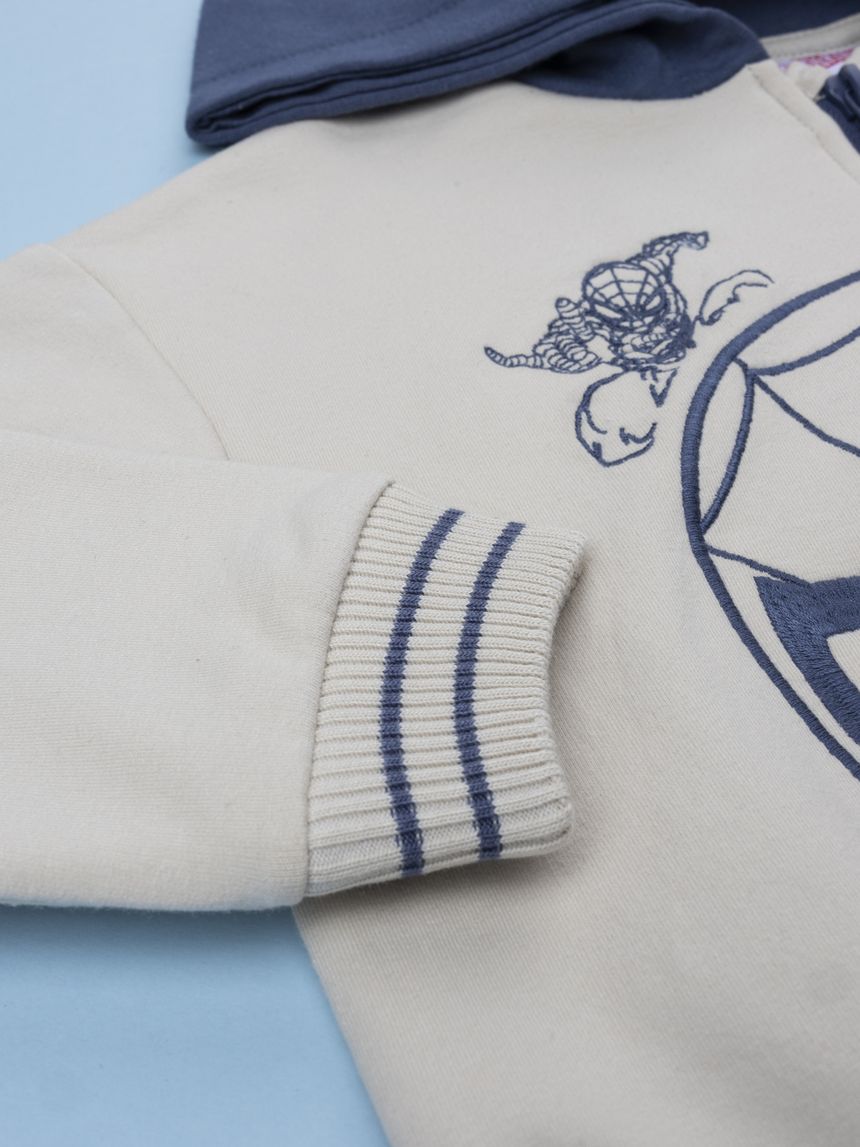 παιδική ζακέτα φούτερ μπεζ spiderman για αγόρι - Prénatal