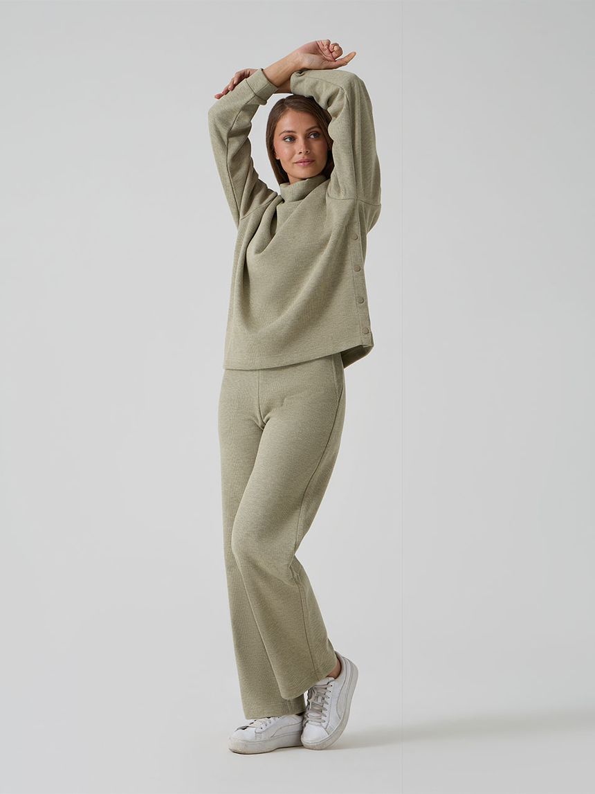 γυναικείο παντελόνι πλεκτό εγκυμοσύνης palazzo λαδί - Prénatal