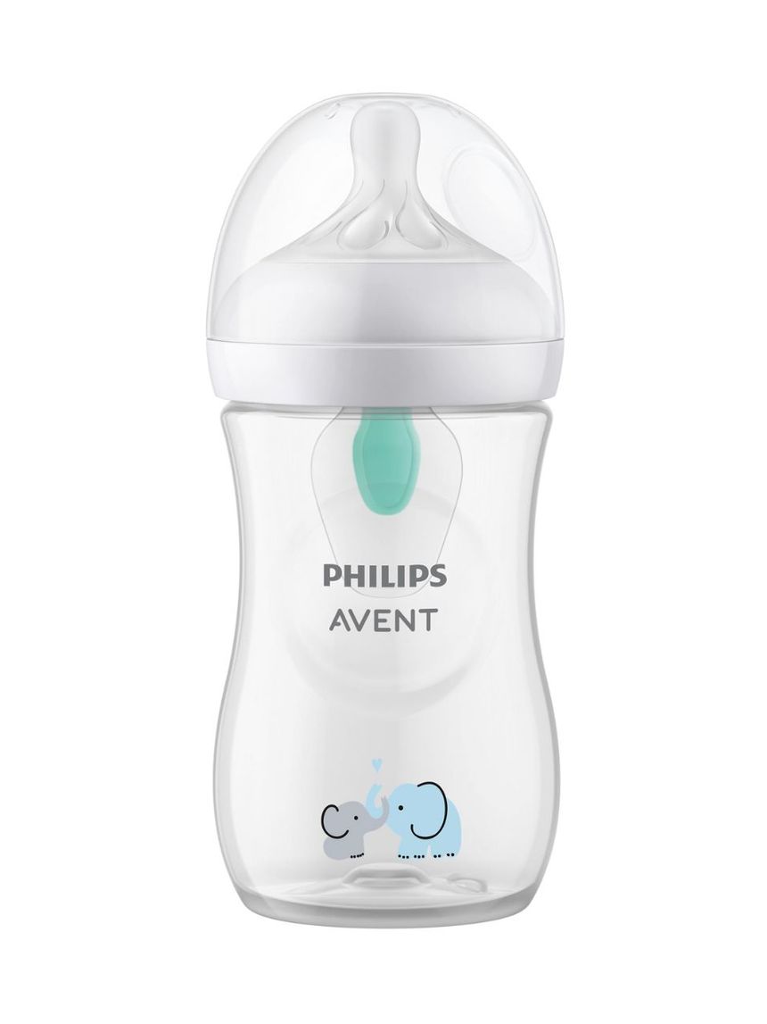 Philips avent πλαστικό μπιμπερό natural response με airfree valve 260ml 1m+ elephant scy673/81 - Philips Avent