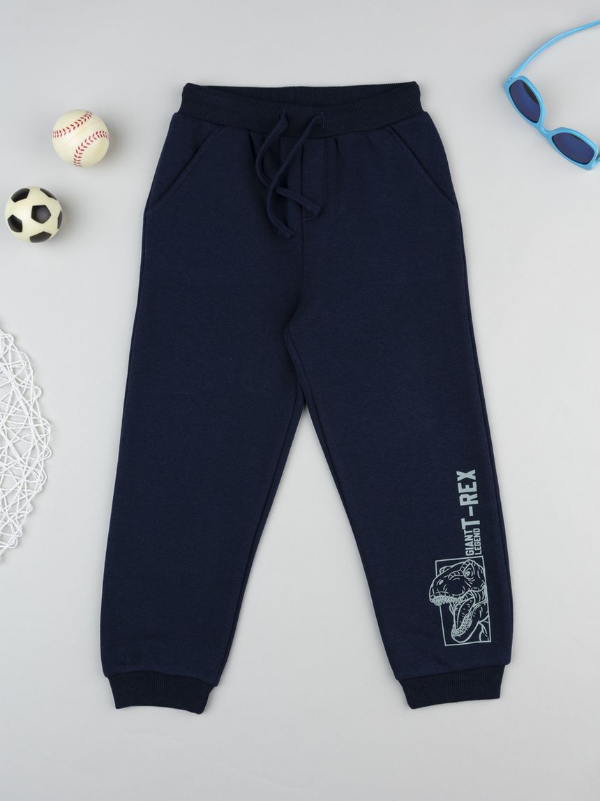 παιδικό παντελόνι φούτερ μπλε dino για αγόρι - Prénatal