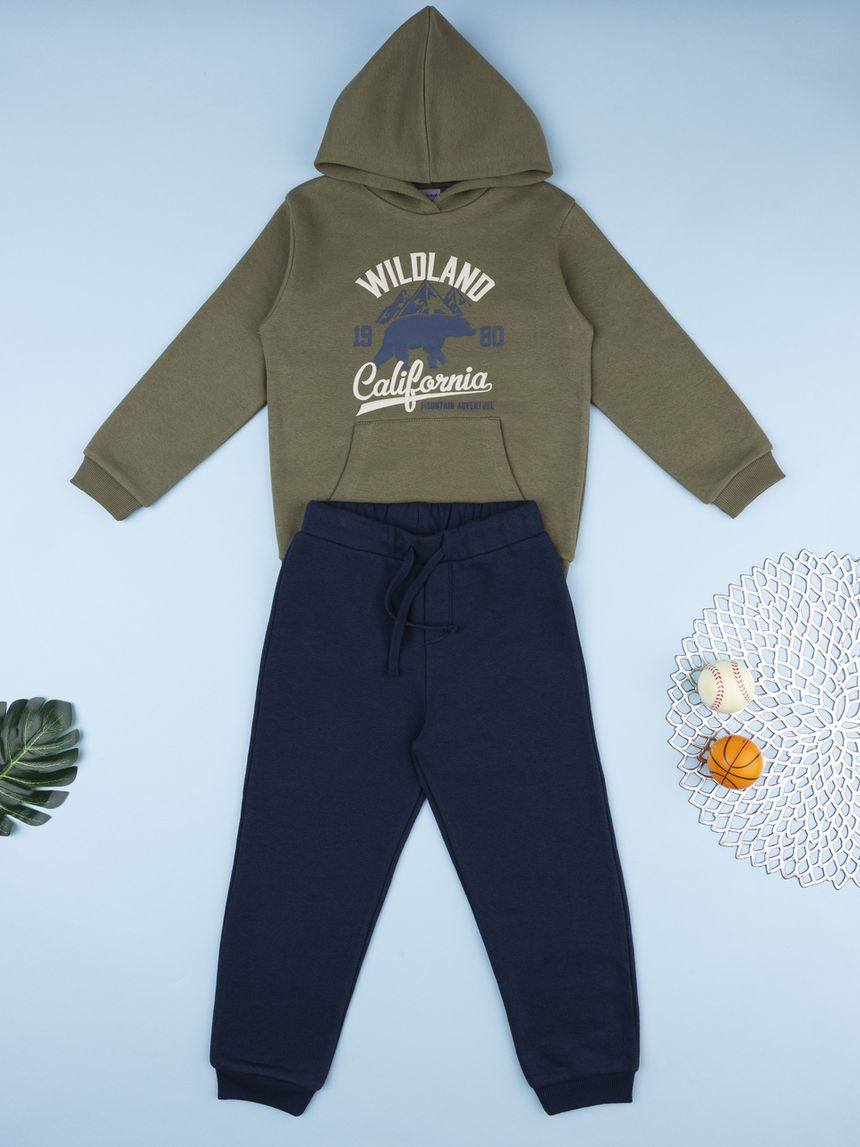 παιδικό σετ μπλούζα φούτερ και φόρμα wildland για αγόρι - Prénatal