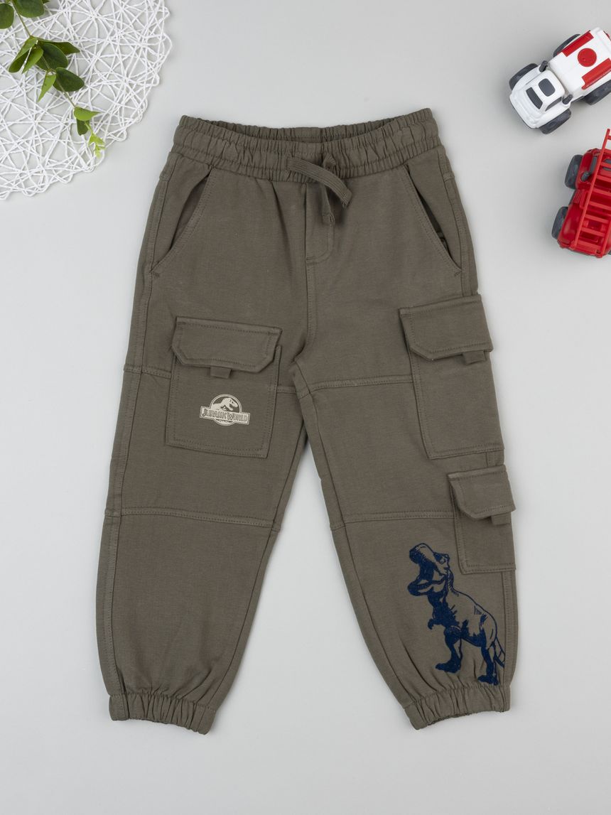 παιδικό παντελόνι φόρμας cargo χακί jurassic world για αγόρι - Prénatal