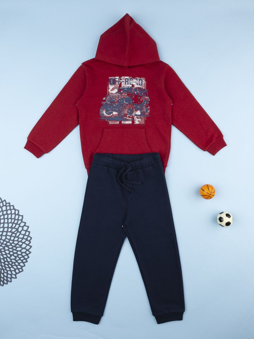 παιδικό σετ μπλούζα φούτερ και φόρμα off road για αγόρι - Prénatal