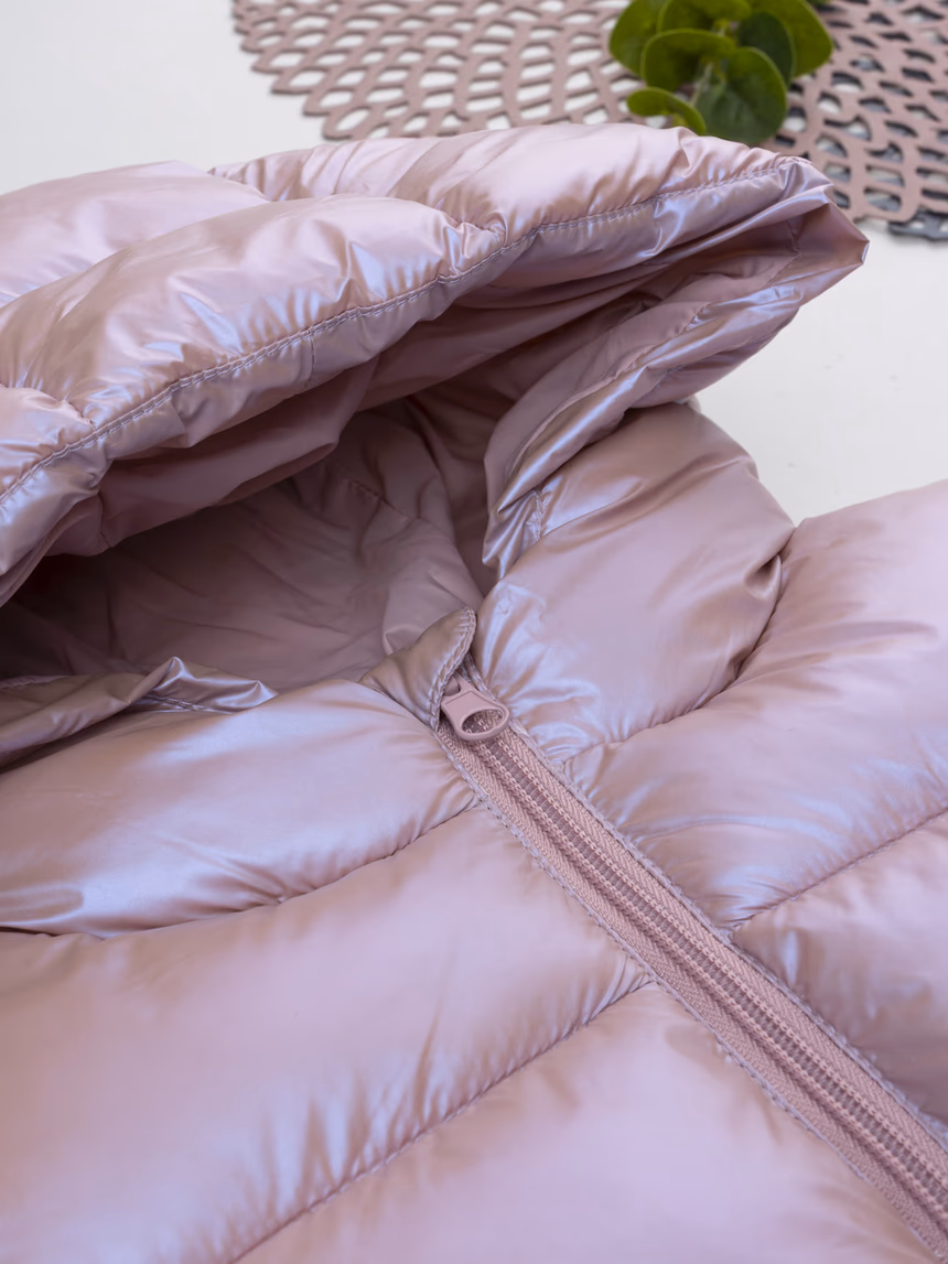 παιδικό μπουφάν puffer ροζ metallic για κορίτσι - Prénatal