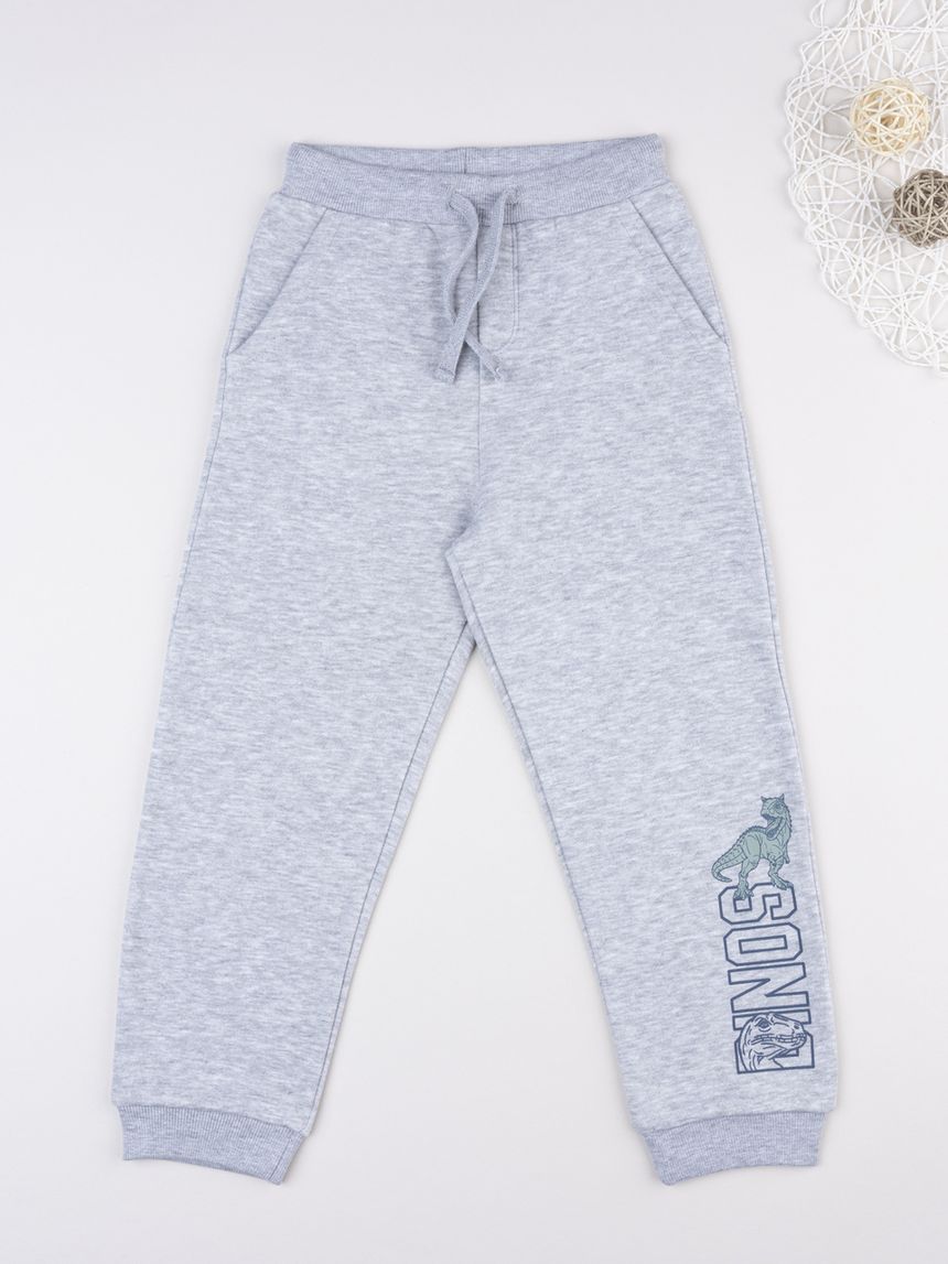 παιδικό παντελόνι φούτερ γκρι dinos για αγόρι - Prénatal