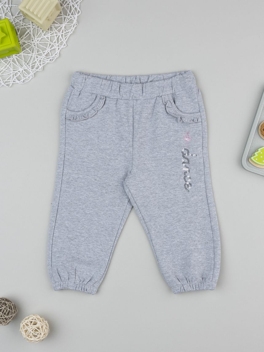 βρεφικό παντελόνι φόρμας γκρι dance για κορίτσι - Prénatal