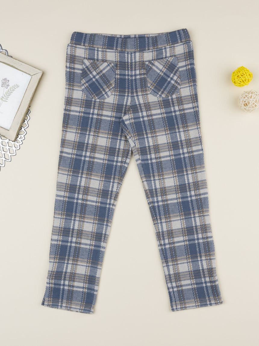 παιδικό κολάν καρό μπλε/καφέ για κορίτσι - Prénatal