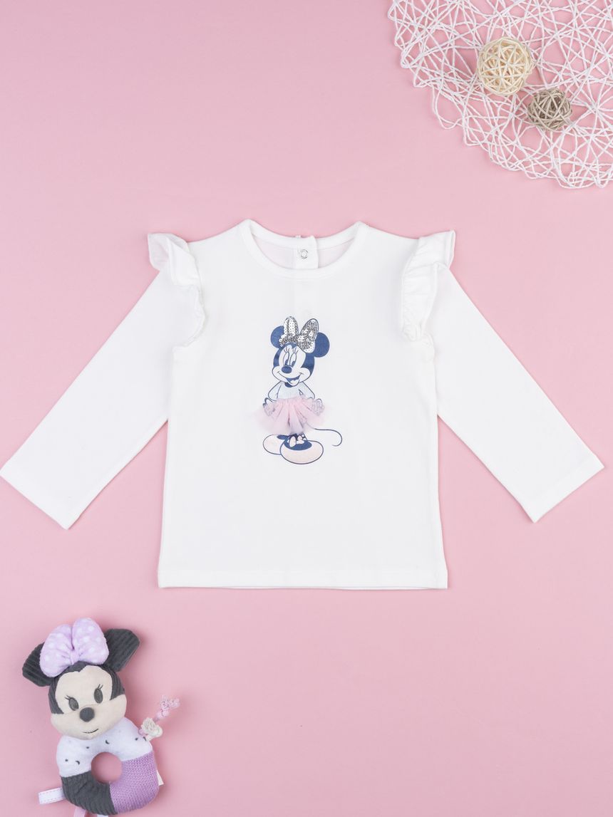 βρεφική μπλούζα λευκή minnie για κορίτσι - Prénatal