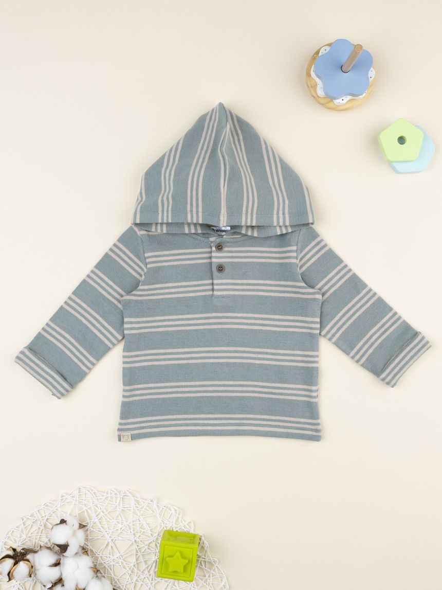 βρεφική μπλούζα πράσινη ριγέ για αγόρι - Prénatal