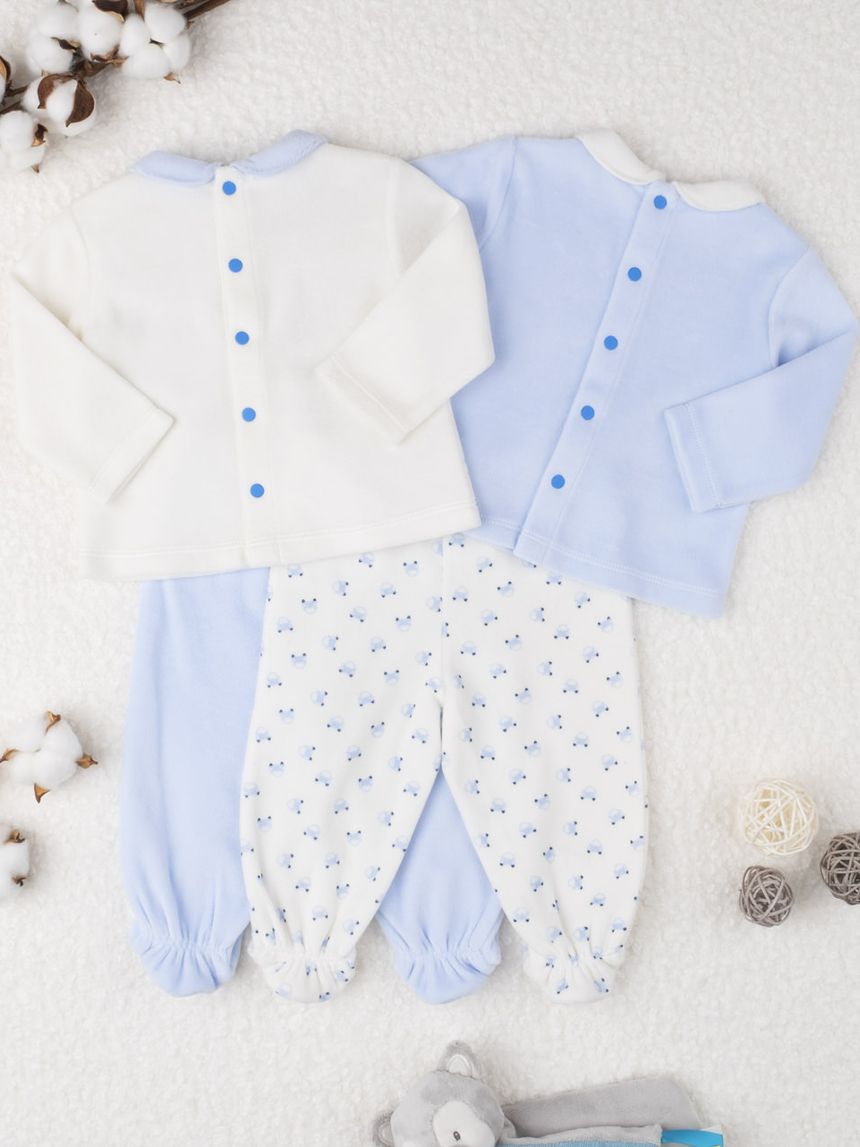 βρεφικά σετάκια σενίλ πακέτο x2 beep για αγόρι - Prénatal