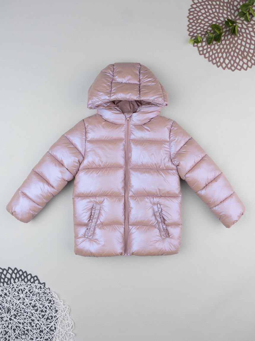 παιδικό μπουφάν puffer ροζ metallic για κορίτσι - Prénatal