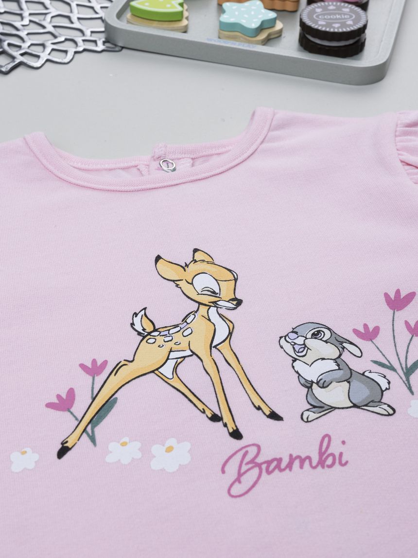 βρεφική πιτζάμα ολόσωμη ροζ bambi για κορίτσι - Prénatal