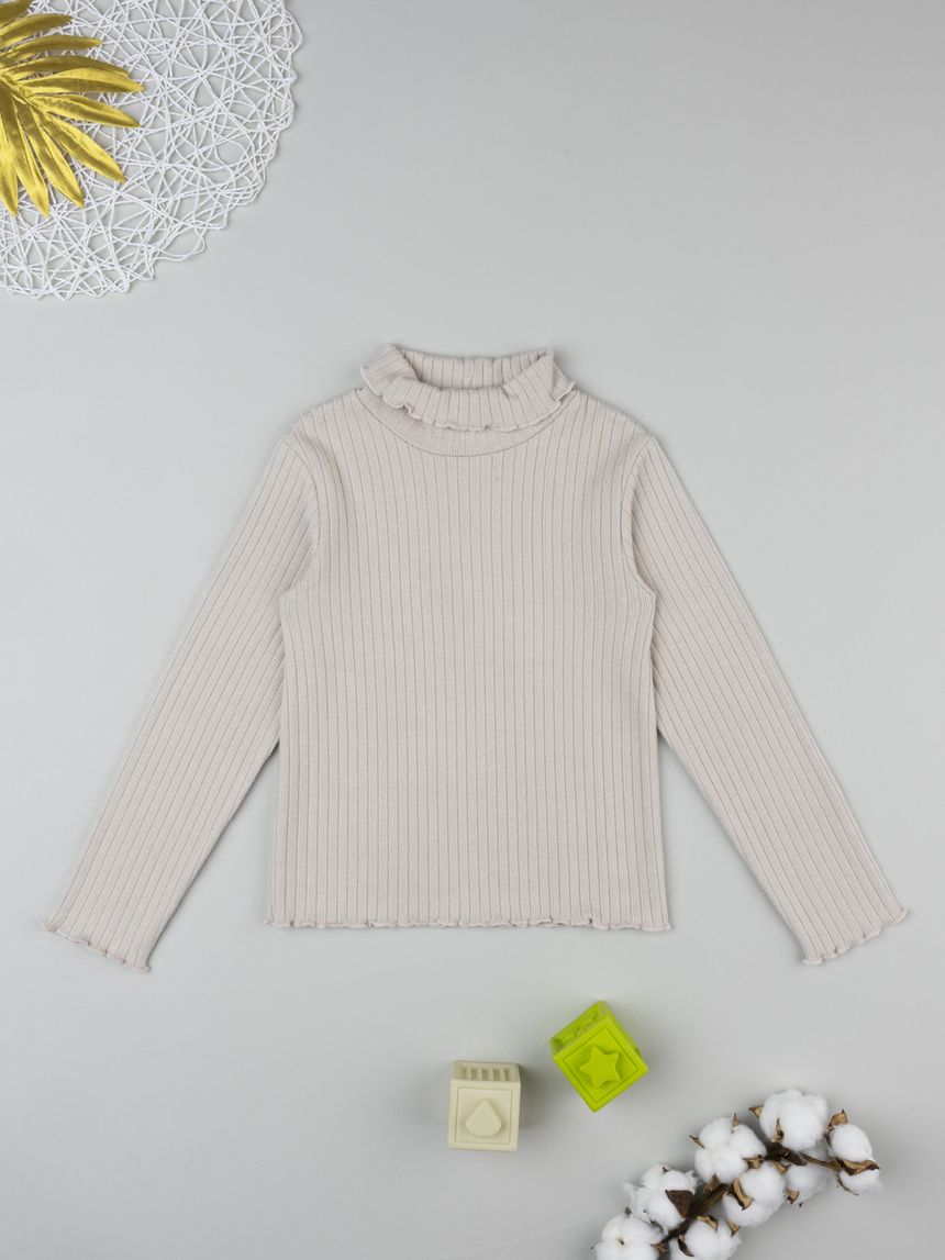 παιδική μπλούζα μπεζ με ζιβάγκο για κορίτσι - Prénatal