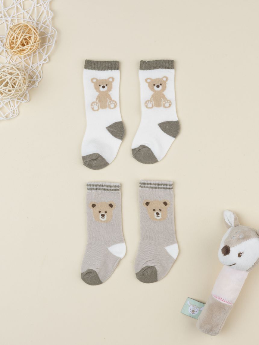 βρεφικά καλτσάκια με αρκουδάκια πακέτο x2 για αγόρι - Prénatal