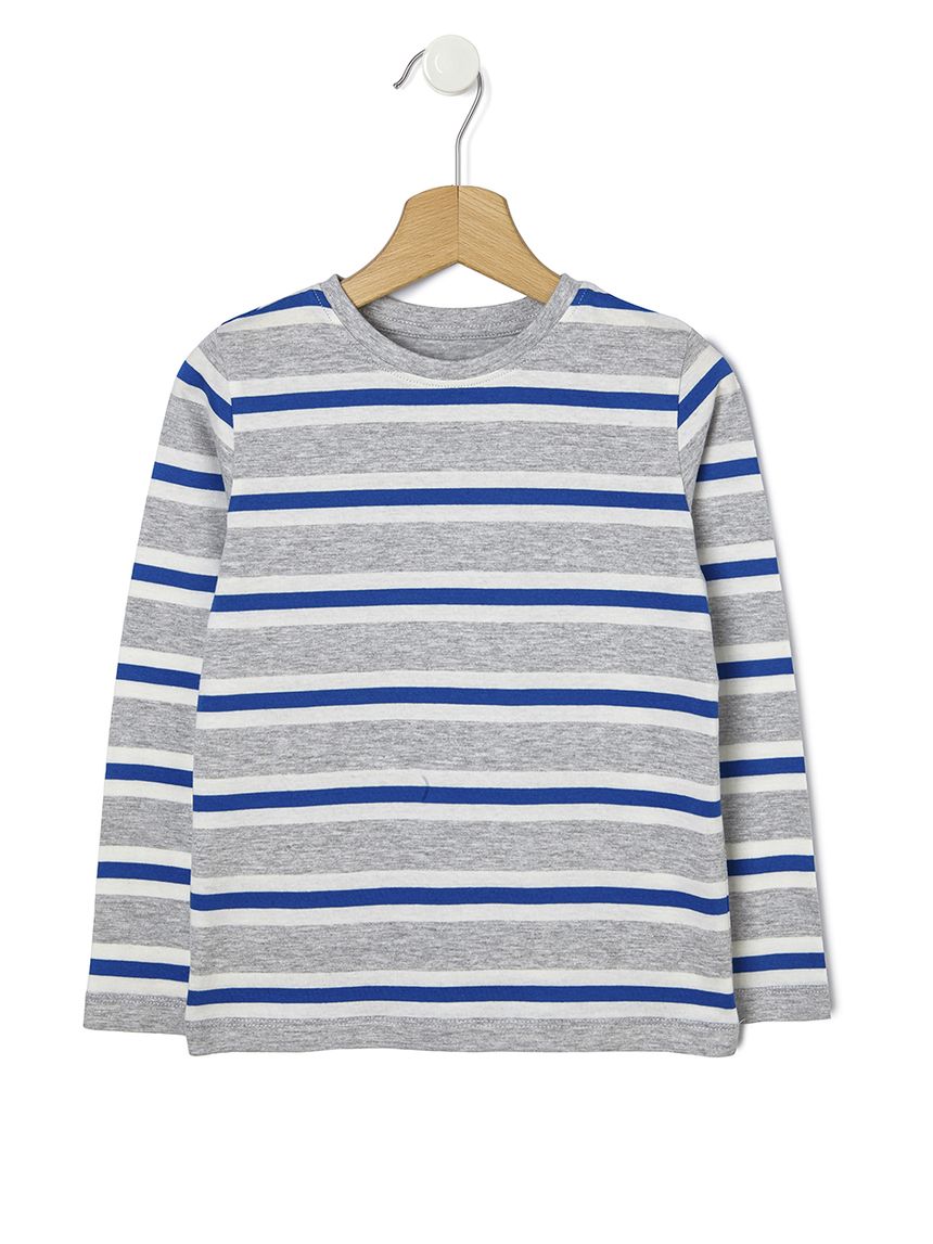 παιδική μπλούζα ριγέ μπλε/γκρι για αγόρι - Prénatal