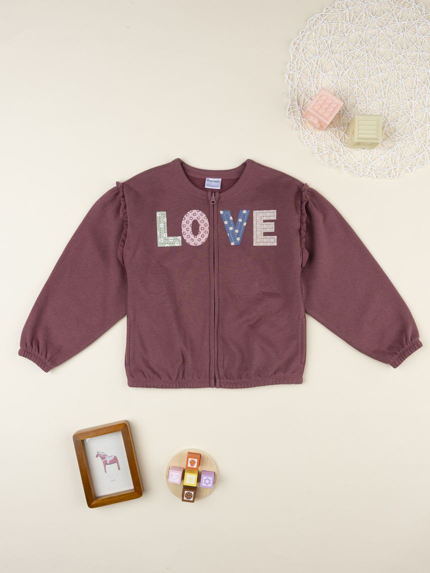 παιδική ζακέτα φούτερ σάπιο μήλο love για κορίτσι - Prénatal