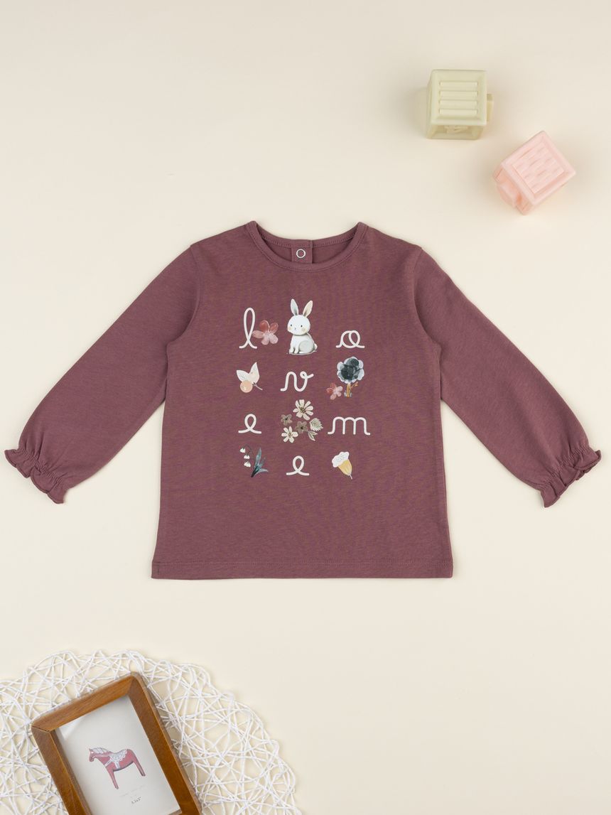 βρεφική μπλούζα σάπιο μήλο wood για κορίτσι - Prénatal