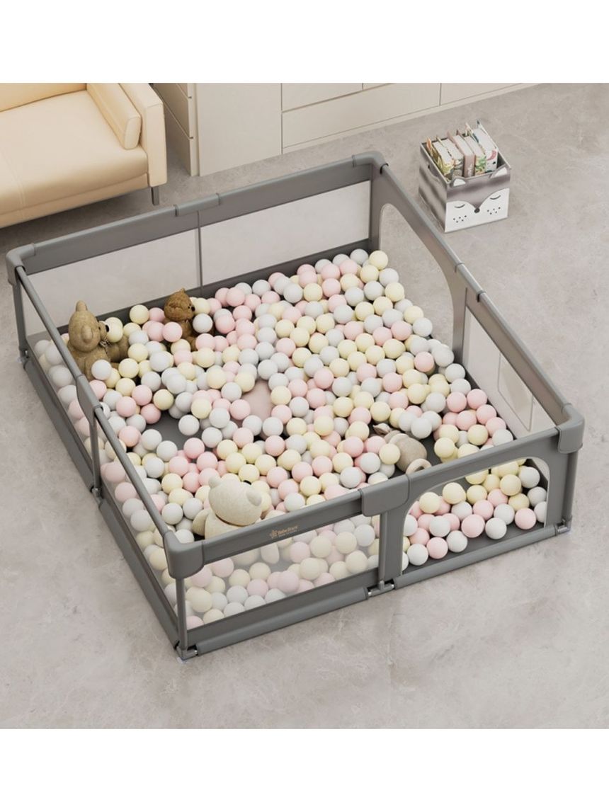 Bebe stars πάρκο για μωρά ορθογώνιο 180x200cm playzen grey 880-200 - Bebe Stars
