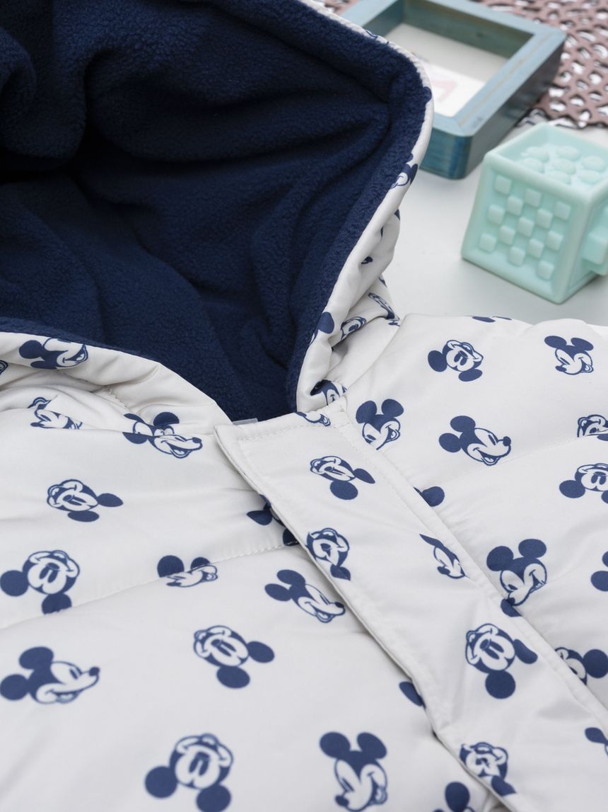 βρεφικό μπουφάν puffer λευκό mickey για αγόρι - Prénatal