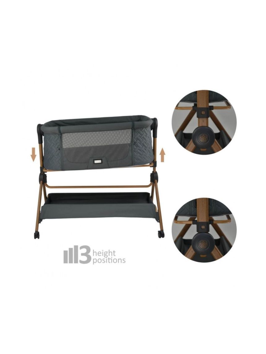 Bebe stars λίκνο-καρέκλα φαγητού serenity 2 in 1 smoked grey 846-186 - Bebe Stars