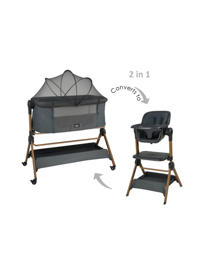 Bebe stars λίκνο-καρέκλα φαγητού serenity 2 in 1 smoked grey 846-186 - Bebe Stars