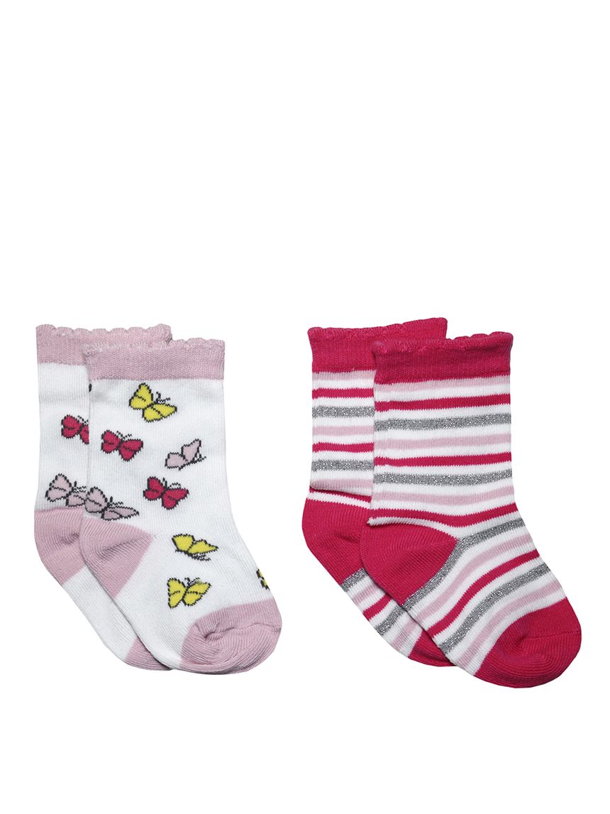 βρεφικά καλτσάκια με πεταλούδες πακέτο x2 για κορίτσι - Prénatal