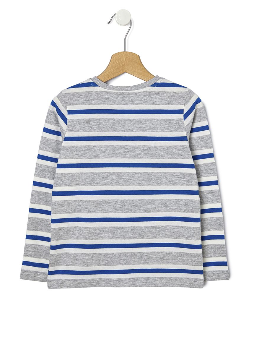 παιδική μπλούζα ριγέ μπλε/γκρι για αγόρι - Prénatal