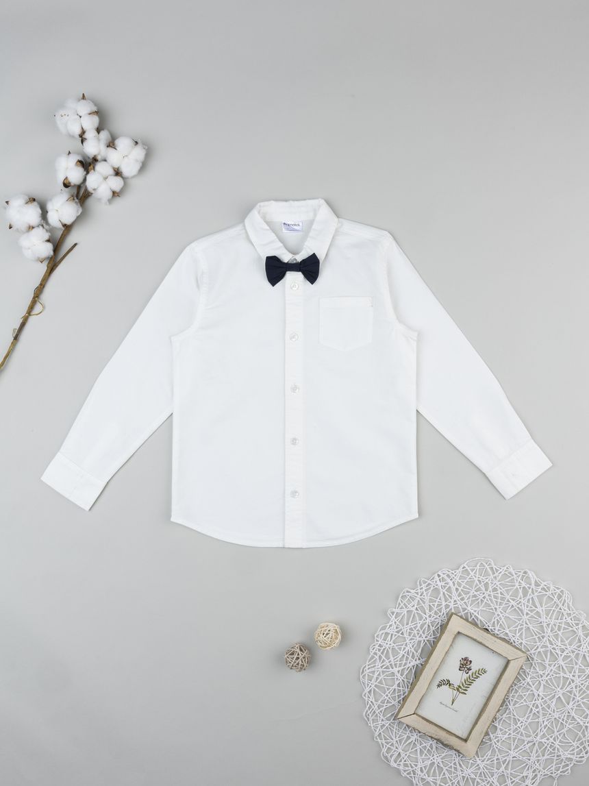 παιδικό πουκάμισο λευκό με παπιγιόν classic για αγόρι - Prénatal