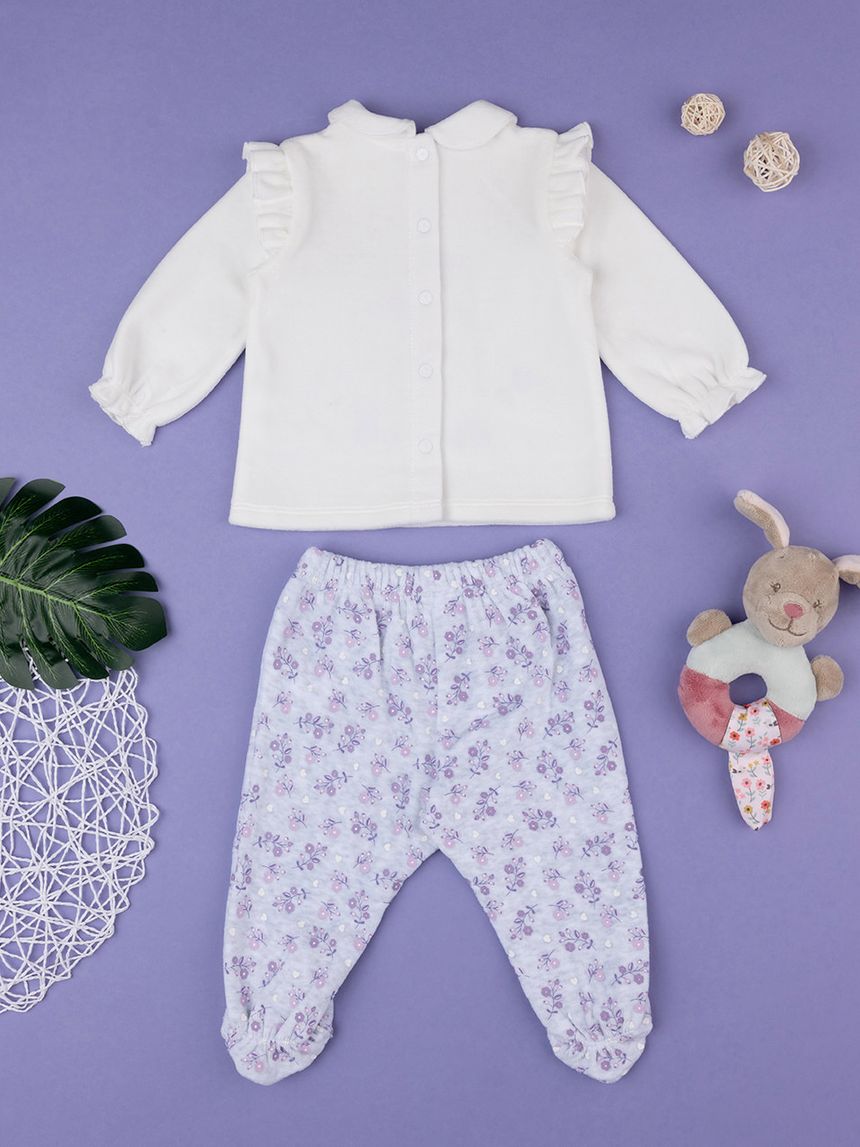 βρεφικό σετ μπλούζα και παντελόνι με λαγουδάκια για κορίτσι - Prénatal