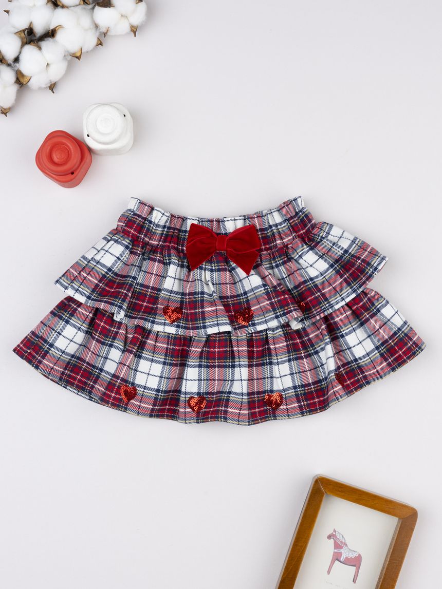 βρεφική φούστα καρό με φιογκάκι classic για κορίτσι - Prénatal