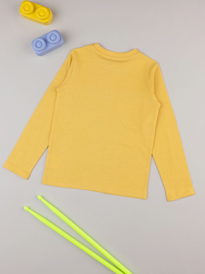 παιδική μπλούζα κίτρινη με ρομπότ για αγόρι - Prénatal