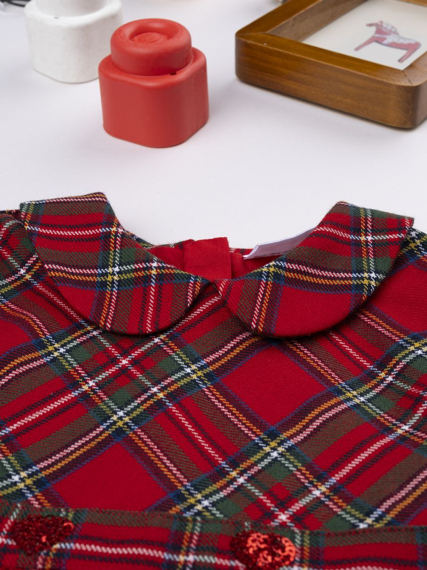 βρεφικό φόρεμα καρό με καρδούλες classic για κορίτσι - Prénatal