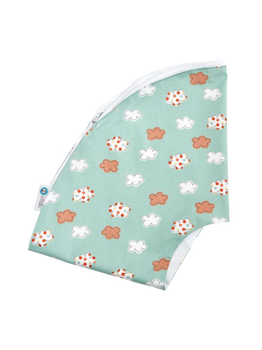 ο κόσμος του μωρού βαμβακερή θήκη μαξιλαριού θηλασμού clouds πράσινη 90176 - O KOSMOS TOU MOROU