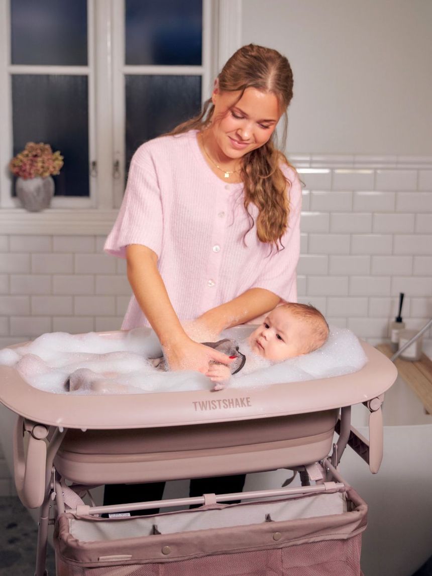 Twistshake βρεφικό μπανάκι με μειωτή και βοηθητική κανάτα faded pink 32-08-78145 - Twistshake