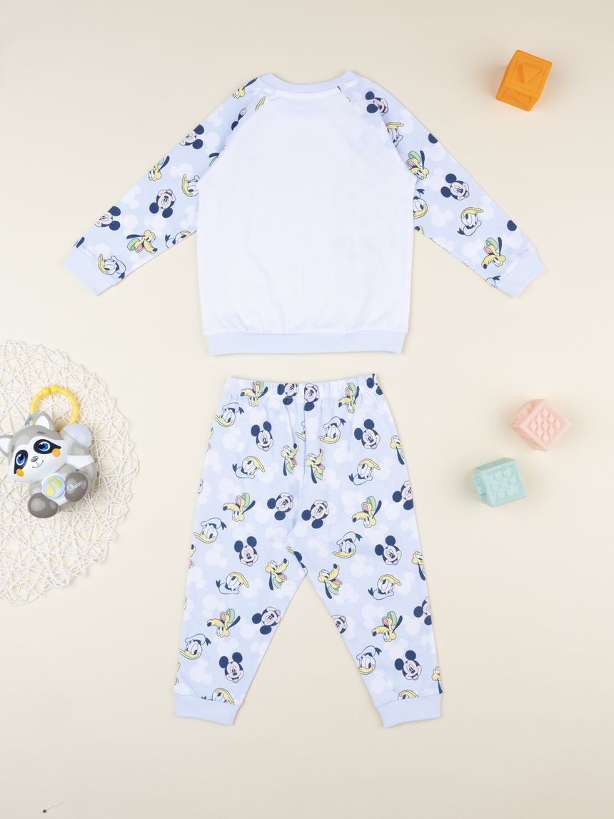 βρεφική πιτζάμα γαλάζια/λευκή mickey & friends για αγόρι - Prénatal