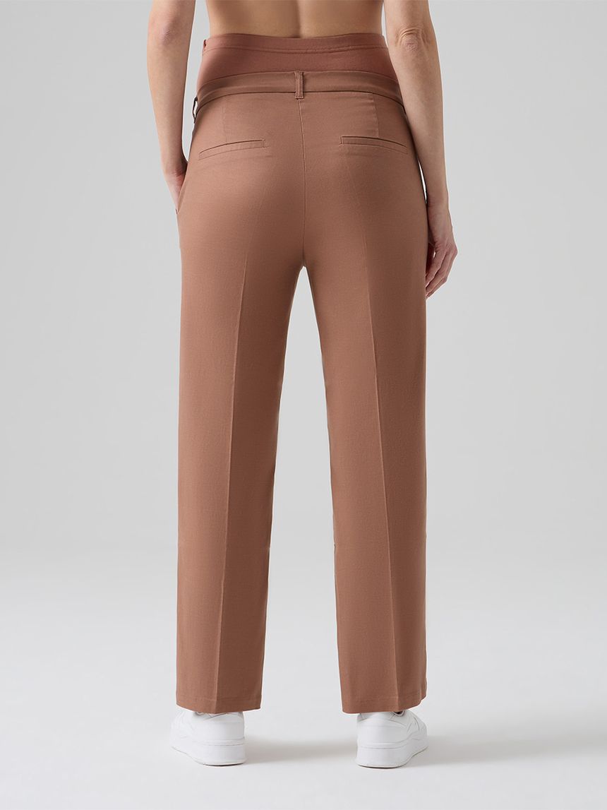 γυναικείο παντελόνι εγκυμοσύνης palazzo καφέ - Prénatal