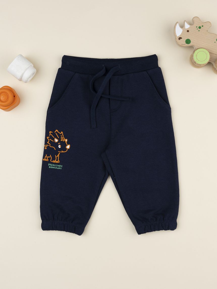 βρεφικό παντελόνι φόρμας μπλε dino για αγόρι - Prénatal