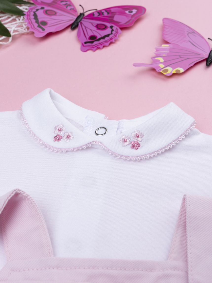 βρεφικό σετ μπλούζα και σαλοπέτα με λουλούδια για κορίτσι - Prénatal