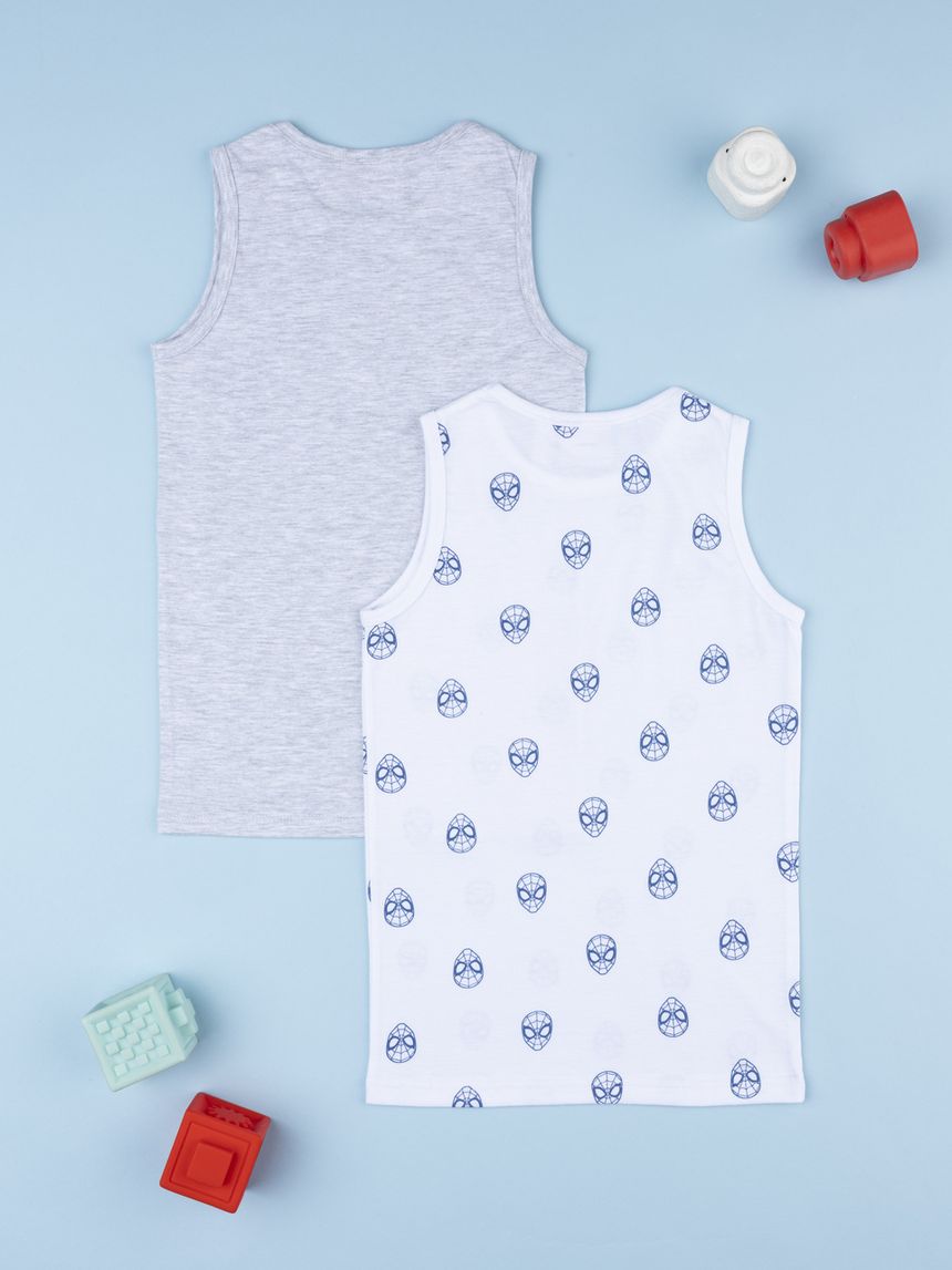 παιδικά φανελάκια γκρι/λευκό spiderman για αγόρι - Prénatal