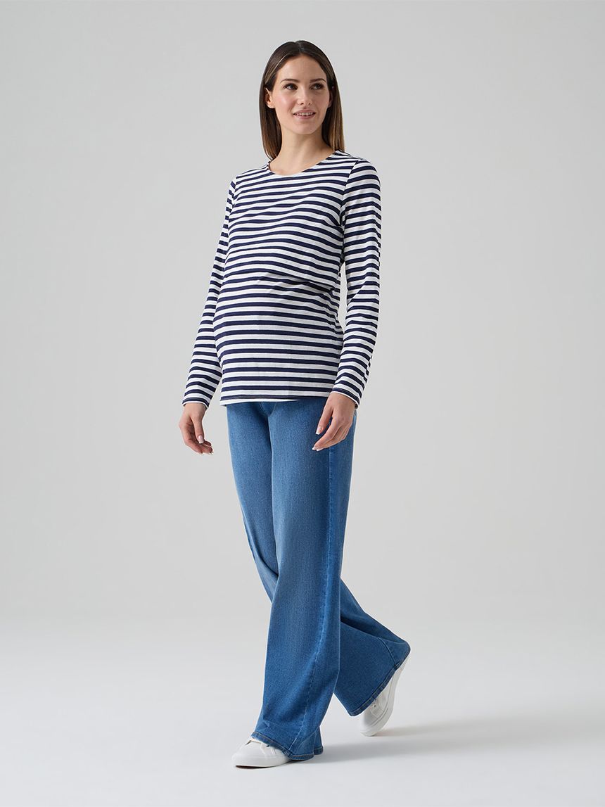 γυναικείο τζιν παντελόνι εγκυμοσύνης palazzo μπλε ανοιχτό - Prénatal