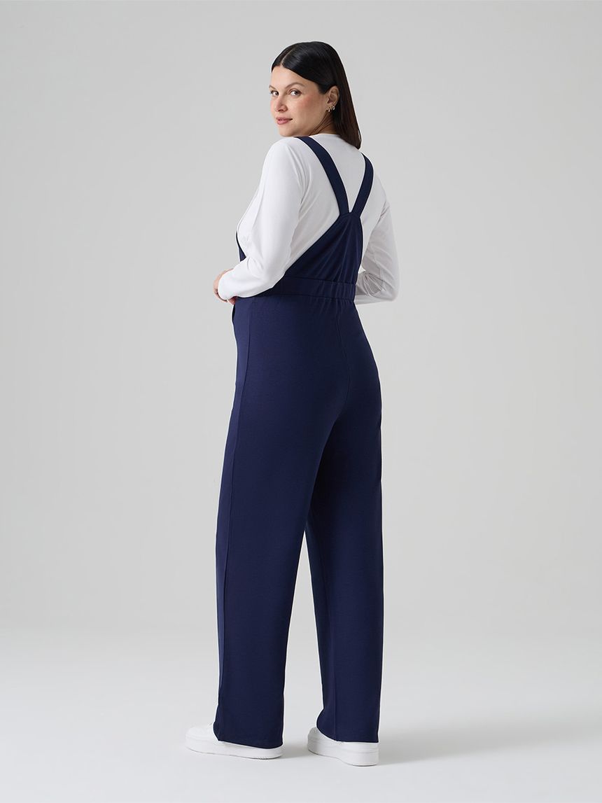 γυναικείο σετ σαλοπέτα και μπλούζα εγκυμοσύνης/θηλασμού μπλε - Prénatal