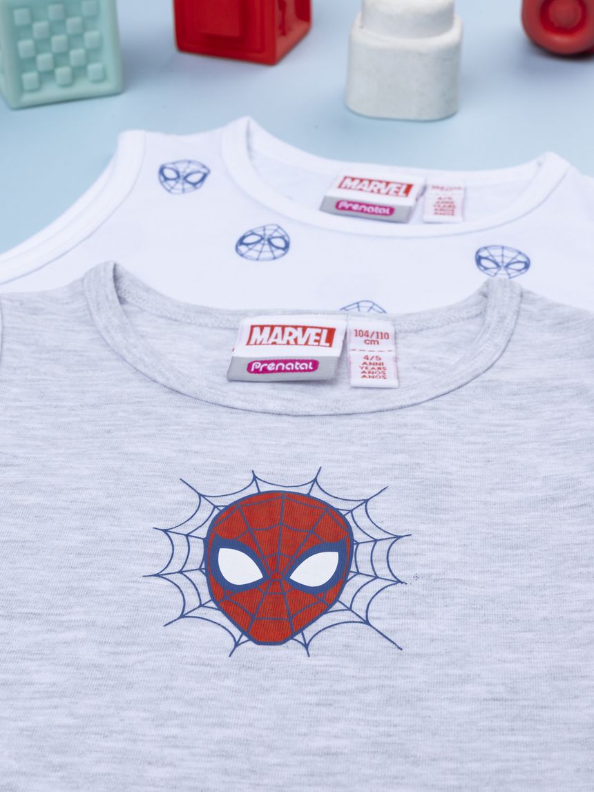 παιδικά φανελάκια γκρι/λευκό spiderman για αγόρι - Prénatal