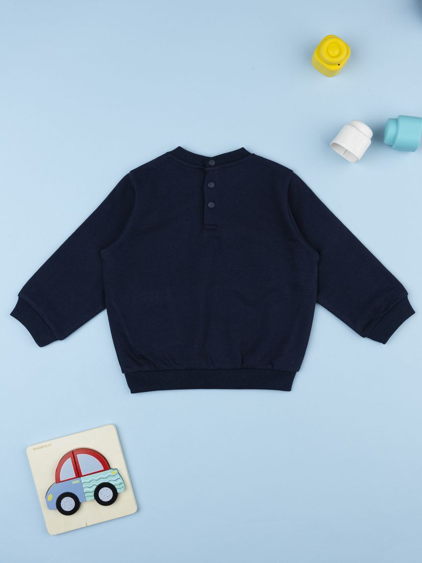 βρεφική μπλούζα φούτερ μπλε dinos για αγόρι - Prénatal