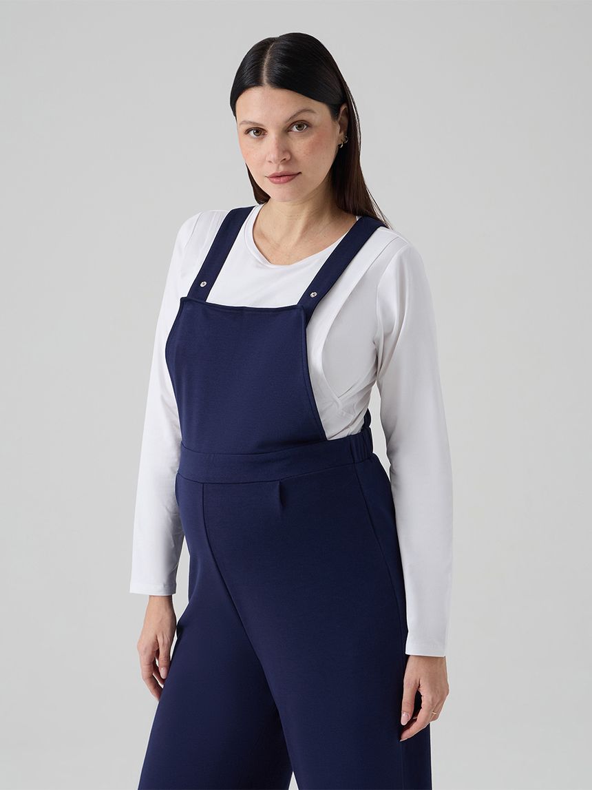 γυναικείο σετ σαλοπέτα και μπλούζα εγκυμοσύνης/θηλασμού μπλε - Prénatal