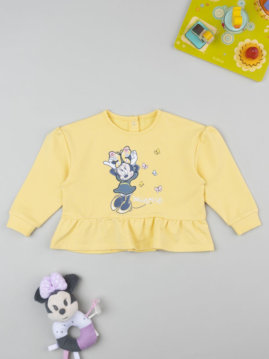 βρεφική μπλούζα φούτερ κίτρινη minnie για κορίτσι - Prénatal