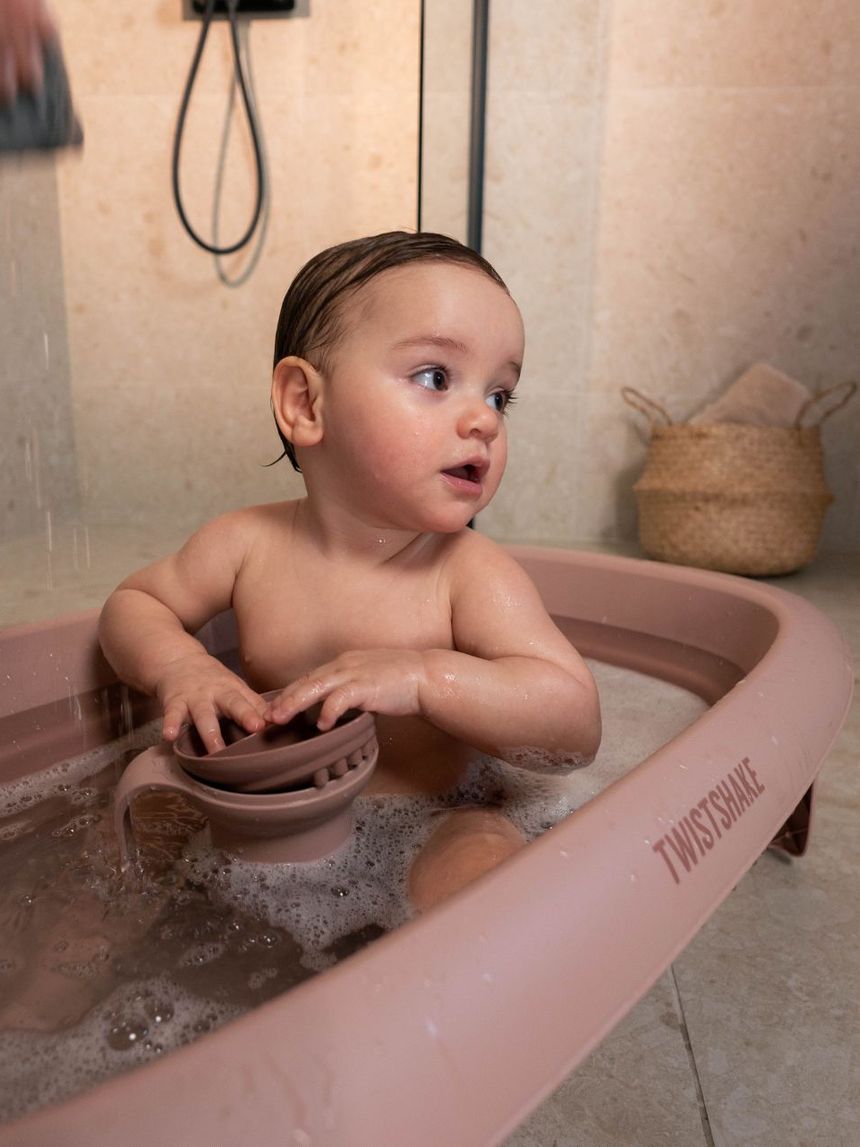 Twistshake βρεφικό μπανάκι με μειωτή και βοηθητική κανάτα faded pink 32-08-78145 - Twistshake